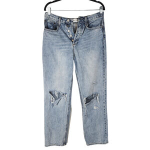 Aritzia Denim Forum Button Fly Jean 28x28 Women Joni High Rise Loose Fit Lt Blue